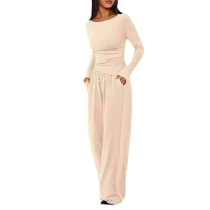 Casual Suit Long-sleeved Wide-leg Pants