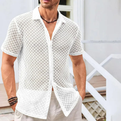 Mesh Lapel Shirt
