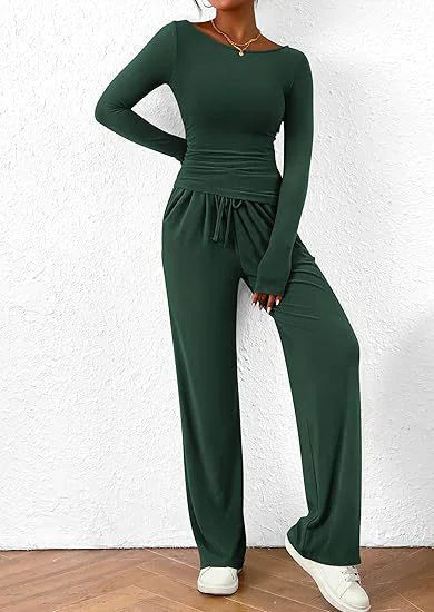 Casual Suit Long-sleeved Wide-leg Pants