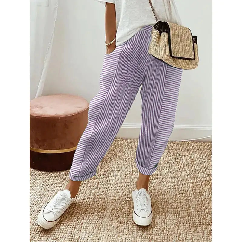 Jacquard Stripe Loose Pants