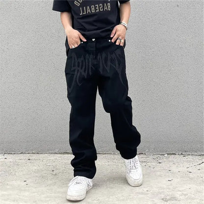 Loose Black Street Jeans